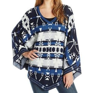 Democracy Colorful Knit Cape Poncho, Armholes